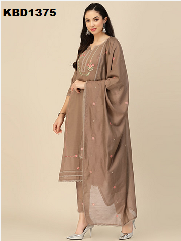 Salimar Vol 9 Embroidered Kurti With Bottom Dupatta
